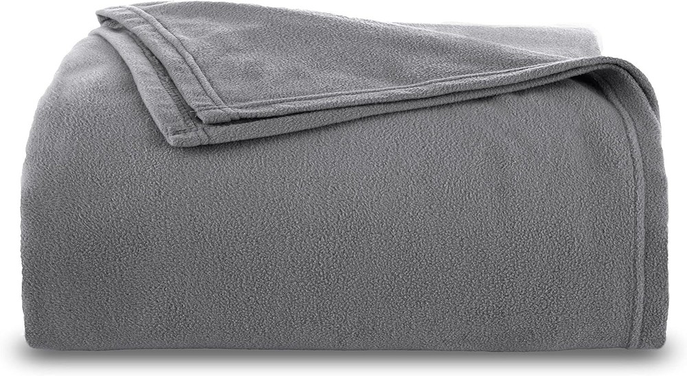 Vellux Microfleece Blankets, Full/Queen, Tornado Grey