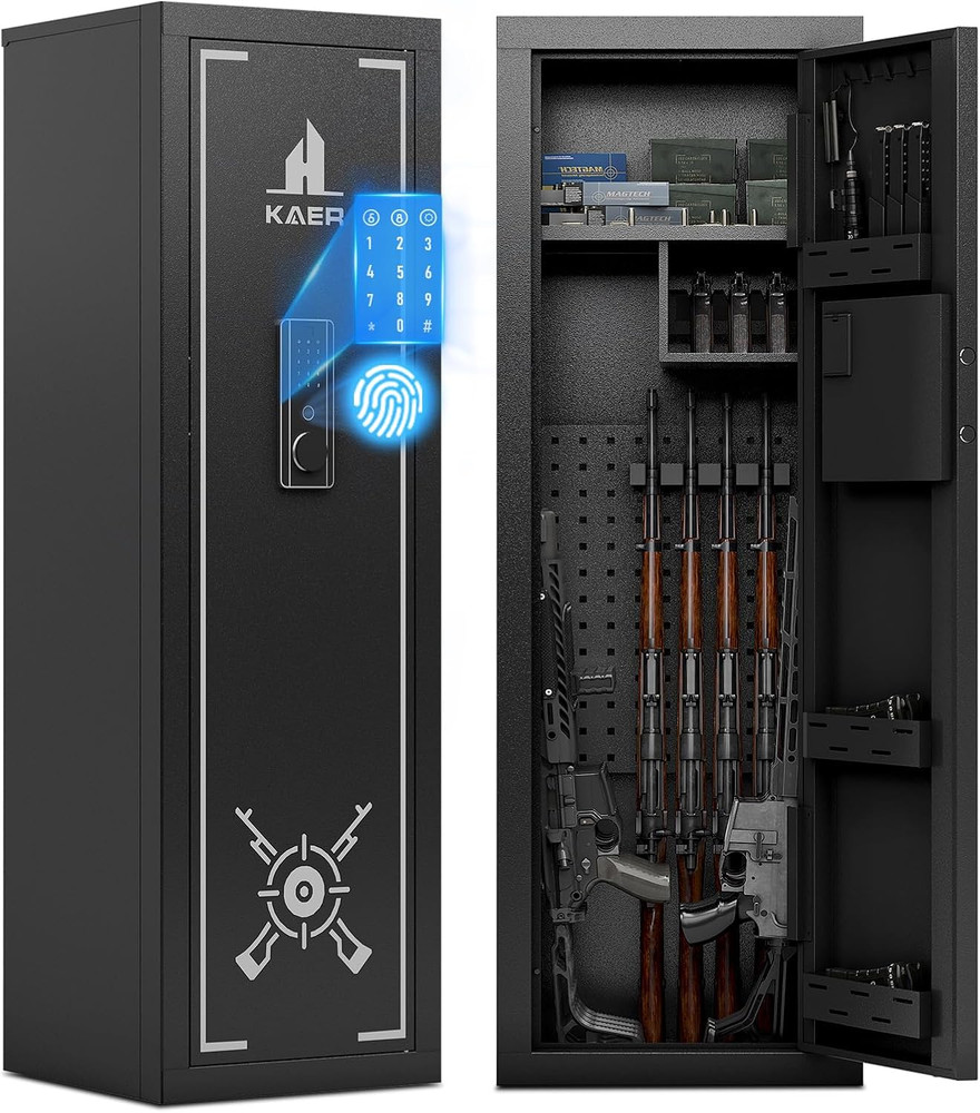 Biometric Gun Safe for Rifles and Pistols - Adjustable Multi-Function Cabinet