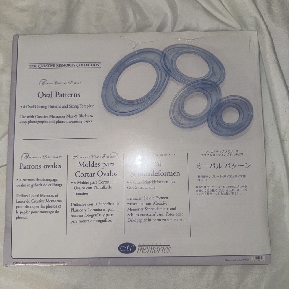 Creative Memories Custom Cutting System 4 Oval Pattern Template Set Scrapbooking