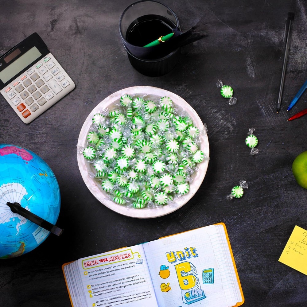 Spearmint Starlight Mints, Individually Wrapped, Bulk Hard Candy (3 Pounds)