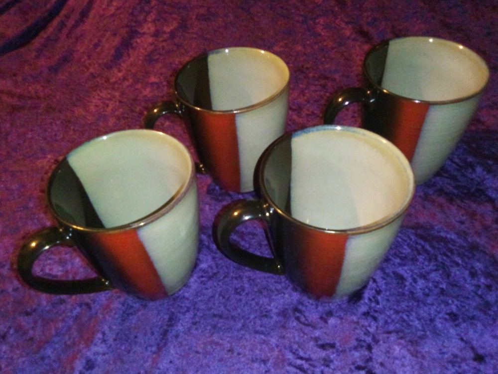 4 SANGO VISTA RED COFFEE CUPS