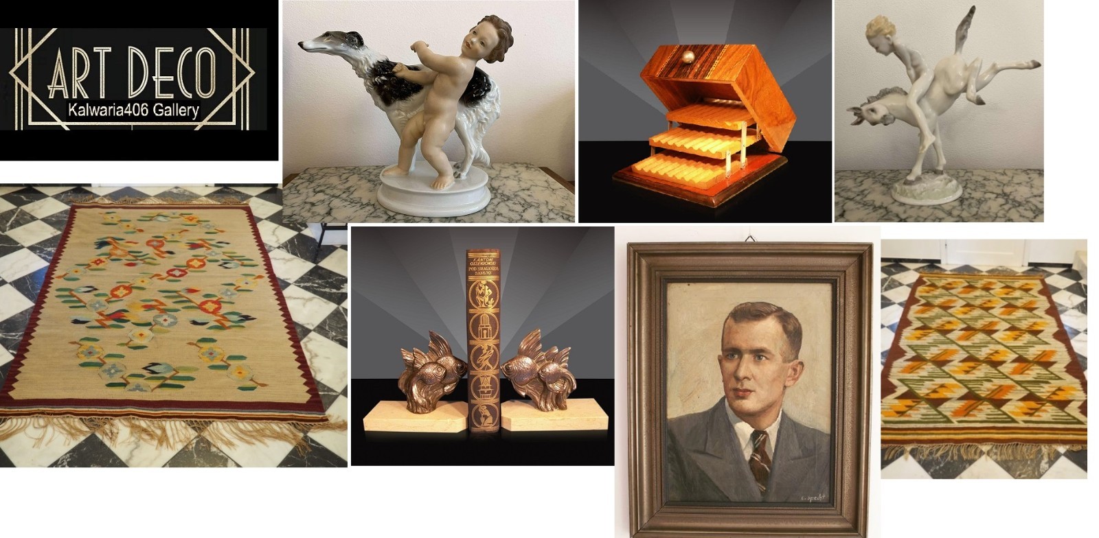 Cubism. Antique French Art Deco Bakelite Writing Set, C .1920