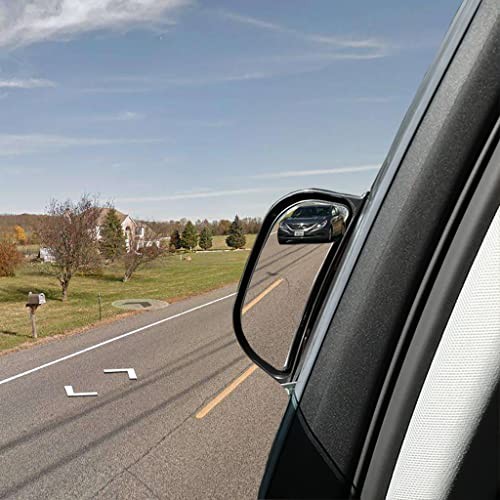 2Pcs Back Passenger Rear View Mirror Adjustable Blind Spot 2 PCS Black frame