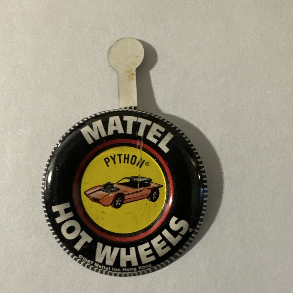 Vintage Mattel Lapel Tab Custom Python Car Hot Wheels 1967 Red Lines