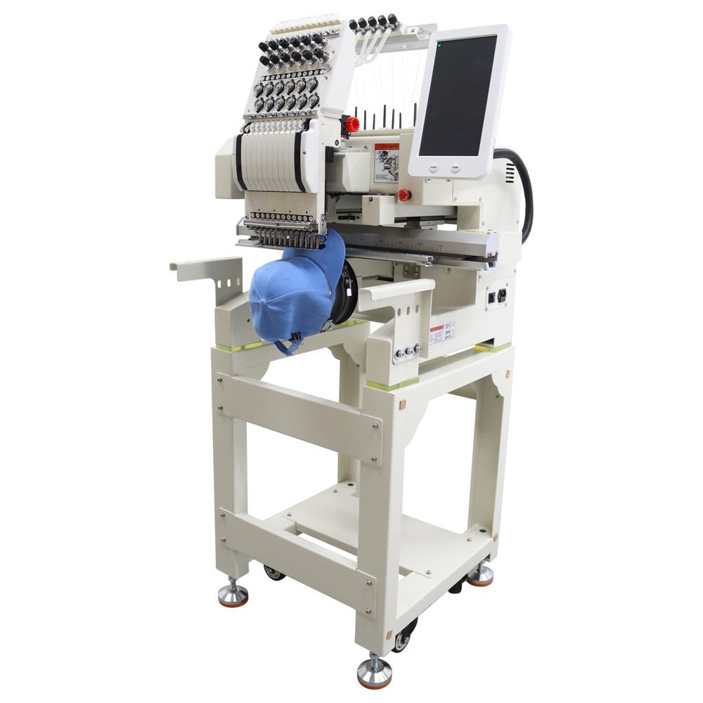 12Needle Embroidery Machine Single Head8.26x17.7" Embroidery Area LCD Controller