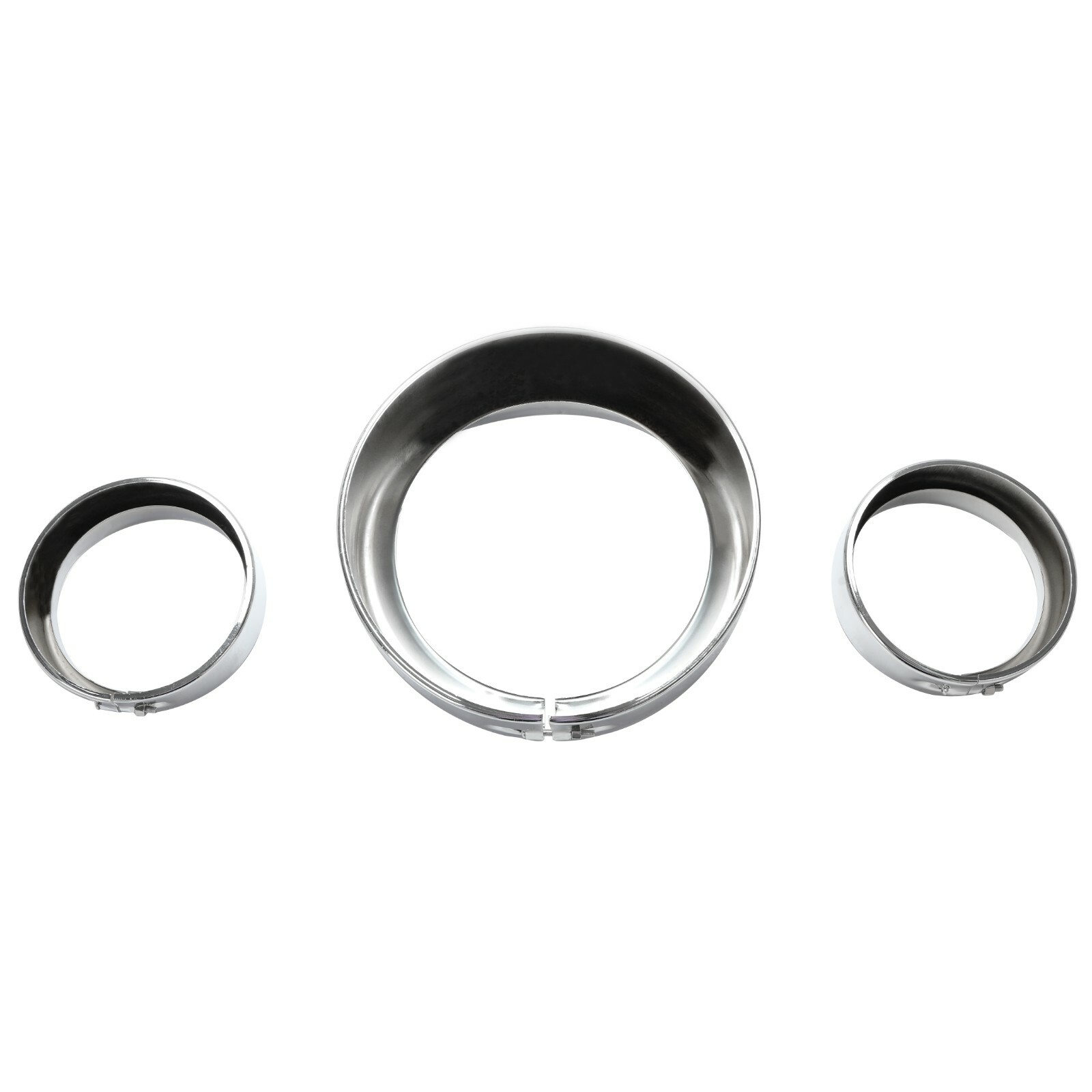 7" + 4.5" Headlight Fog Light Visor Style Trim Ring For Harley Touring Dyna