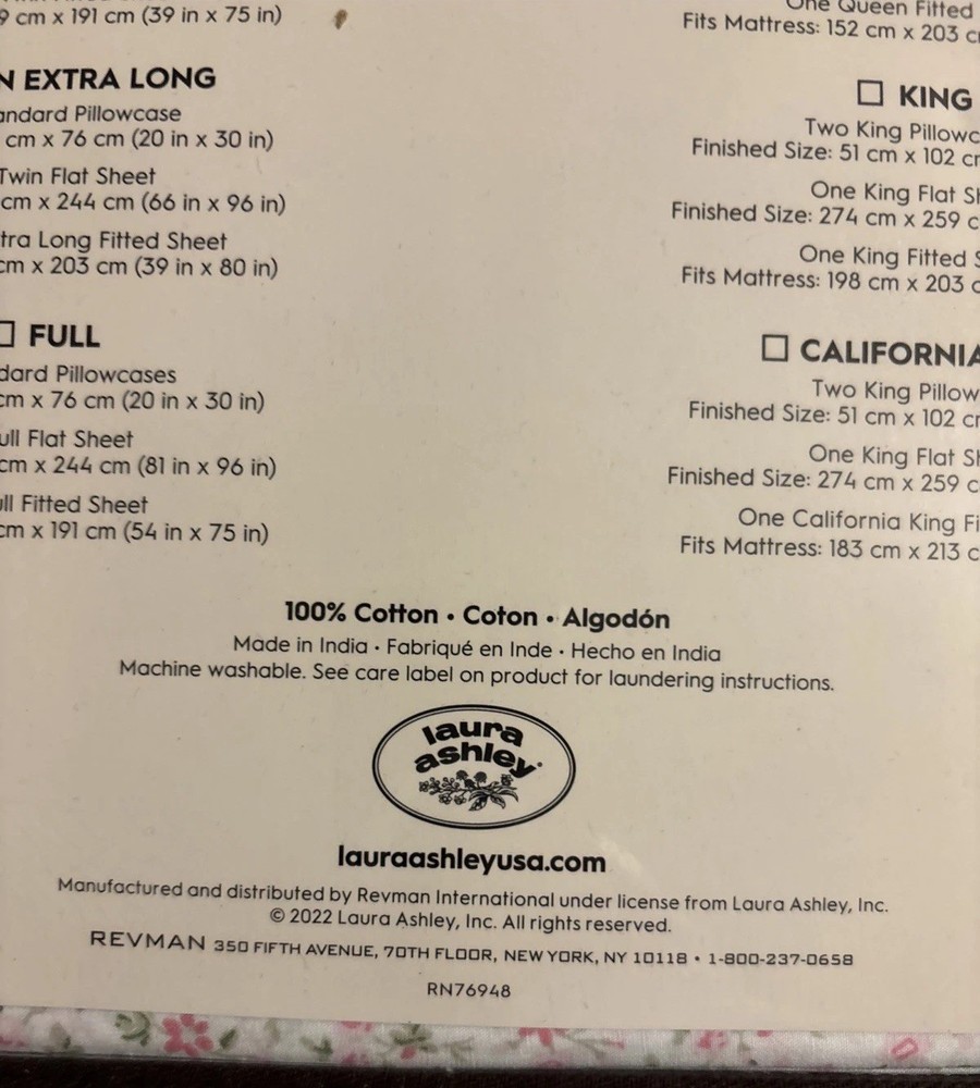 Laura Ashley Cotton Percale Queen Sheet Set