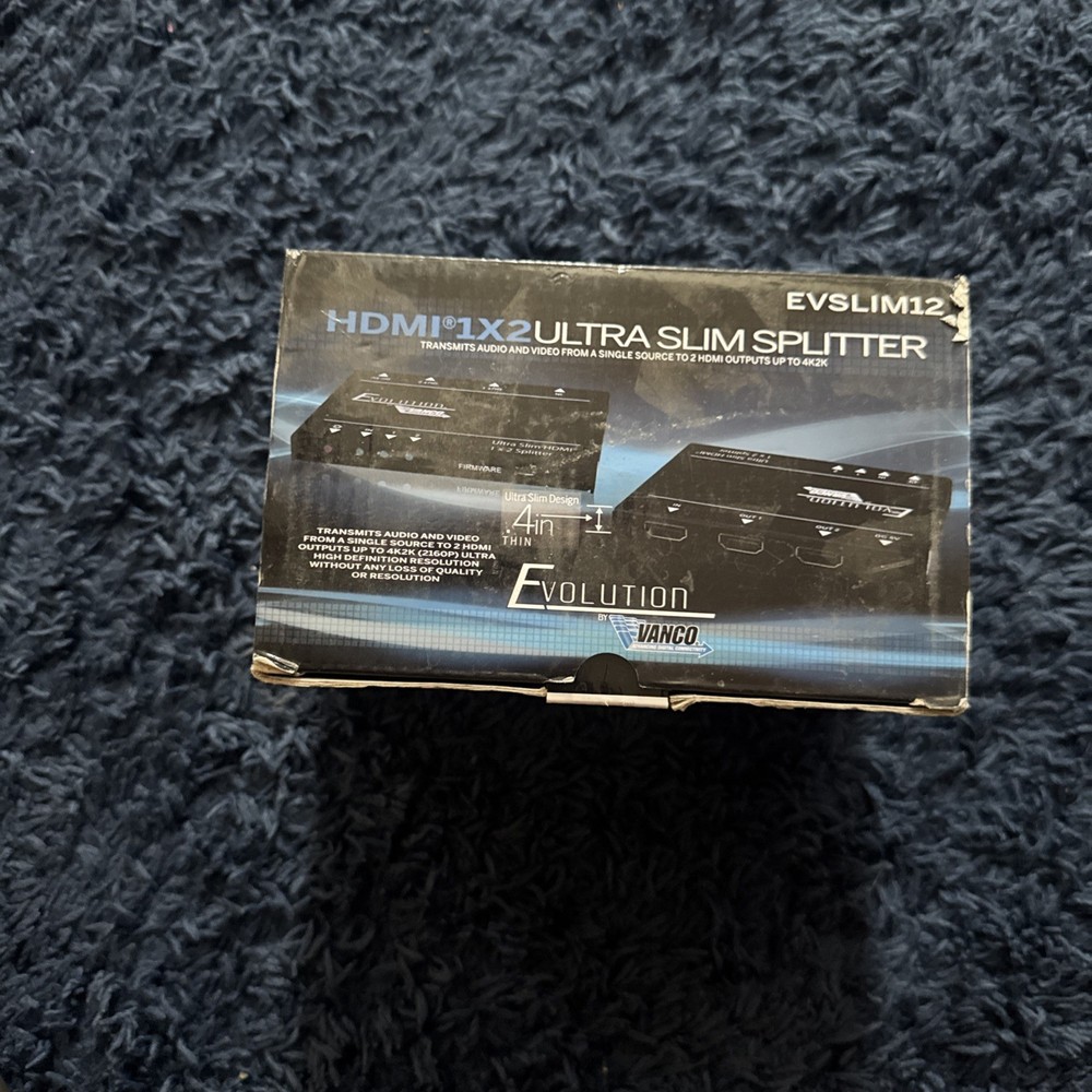 Vanco EVSLIM12 Evolution HDMI 1X2 Ultra Slim UHD Splitter