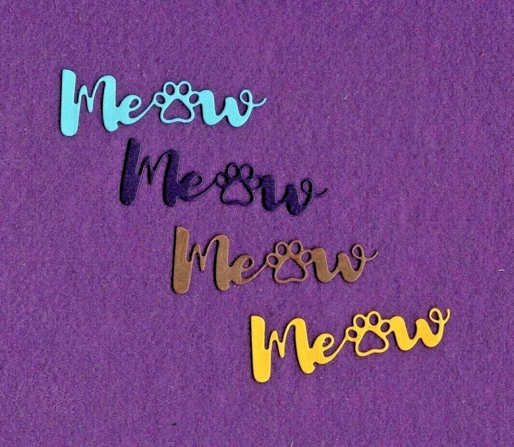 MEOW CAT die cuts scrapbook cards