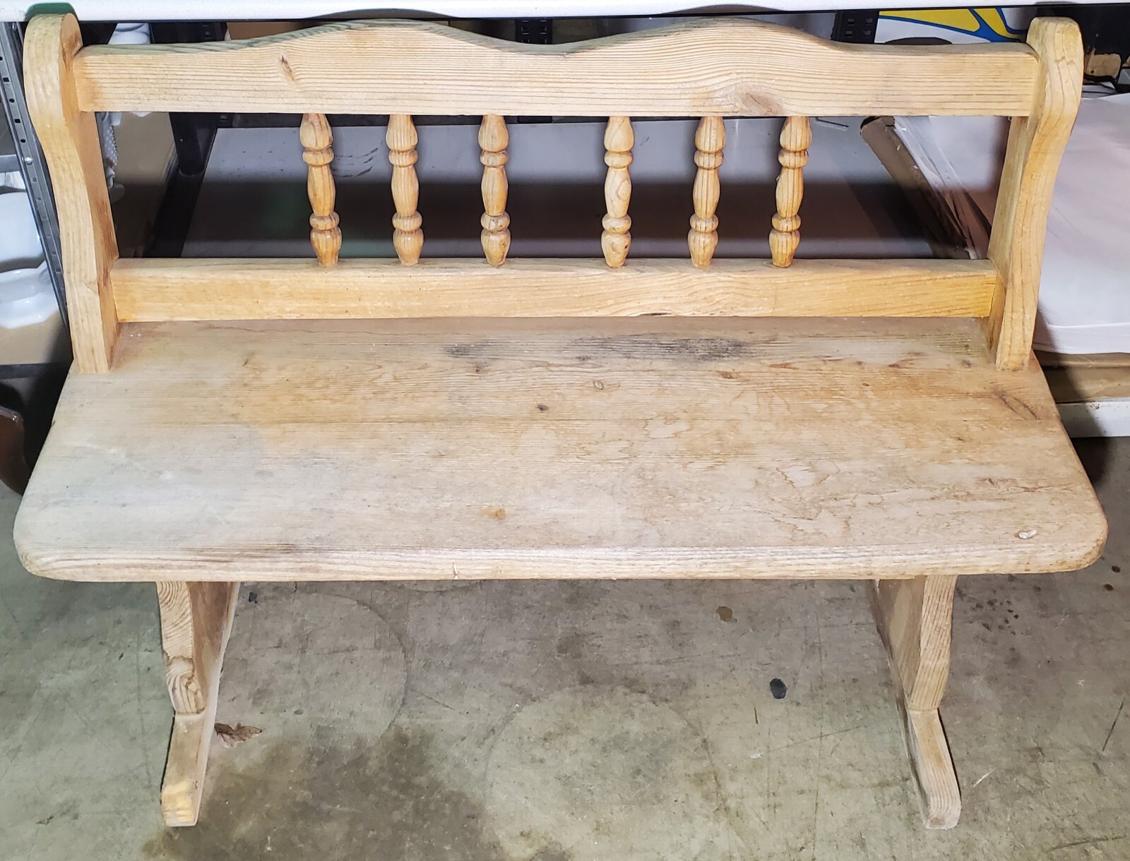 Antique Oak Heavy Duty Sturdy 2 Person Bench 42"x14"x32" Ready to Paint / Stain