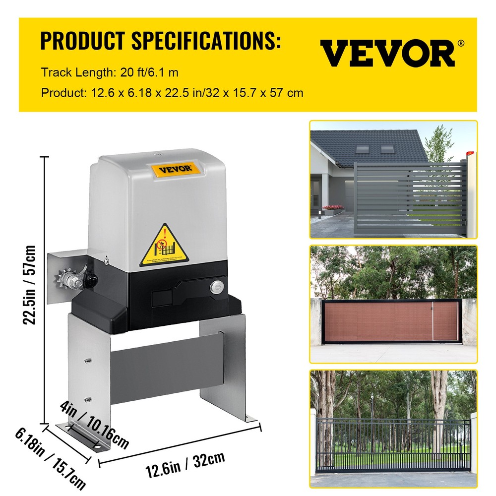 VEVOR Motor Powered Automatic Sliding Gate Opener + Remote Controllers