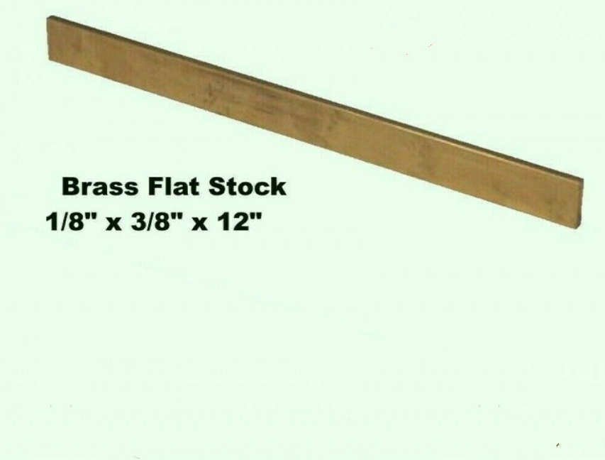 Brass Flat Stock 1/8" x 3/8" x 1' (12" Length) 360 Solid Rectangle Strip