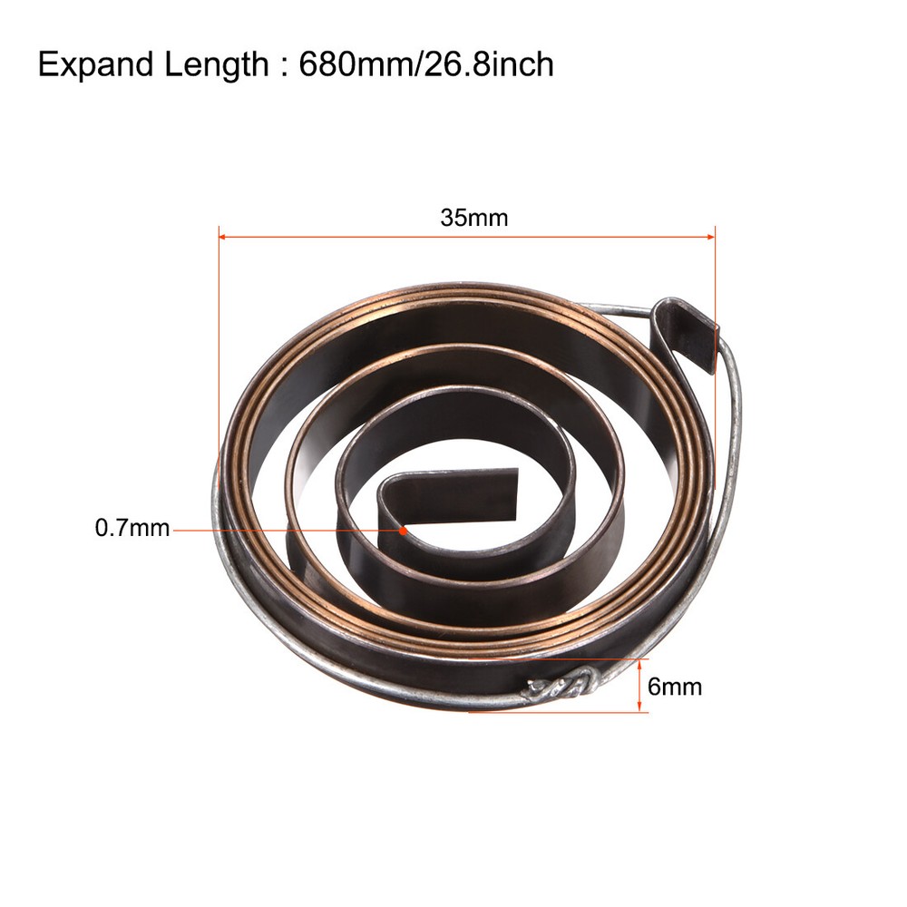 4 PCS 680mm 35x6x0.7mm Drill Press Spring Quill Feed Return Coil Spring Assembly