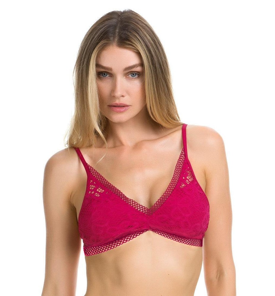 Becca By Rebecca Virtue Captured Raspberry Bralette Bikini Top