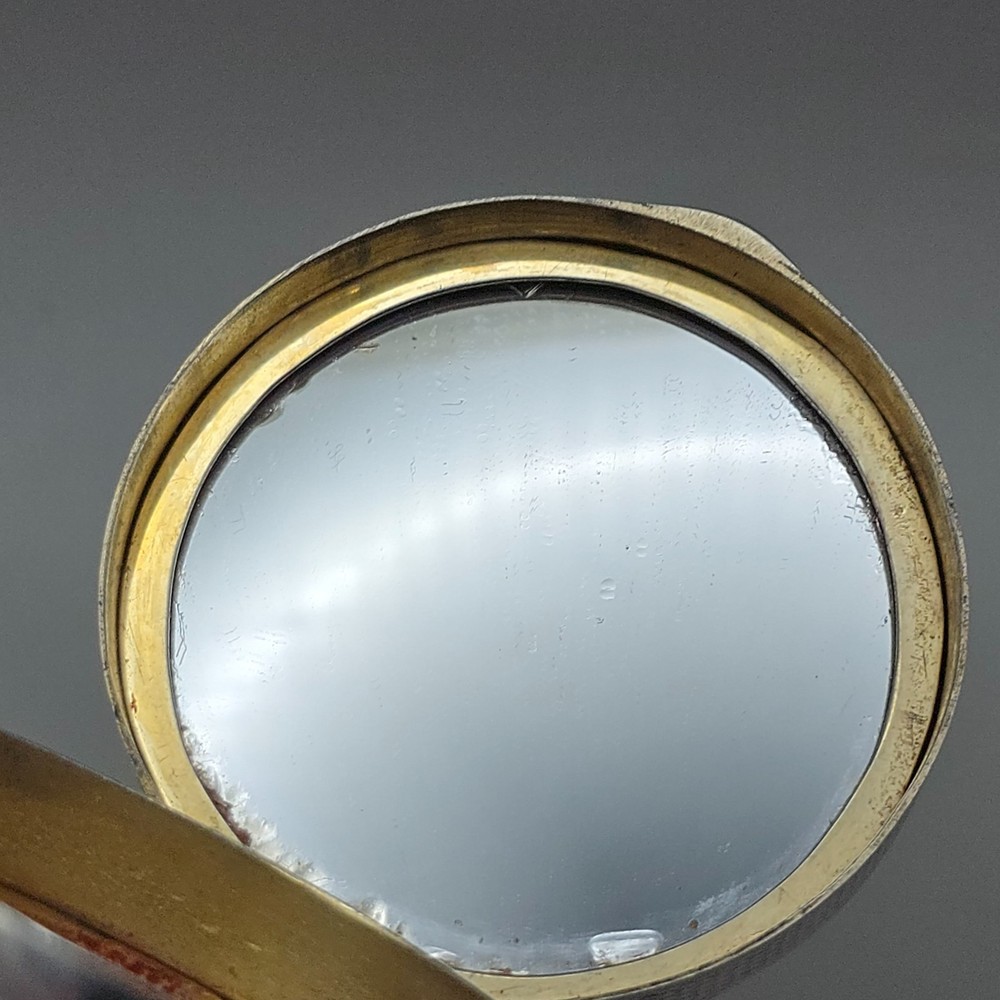 Antique Solid Silver Powder Compact by D Bros Birmingham 1926 – Engine Turned