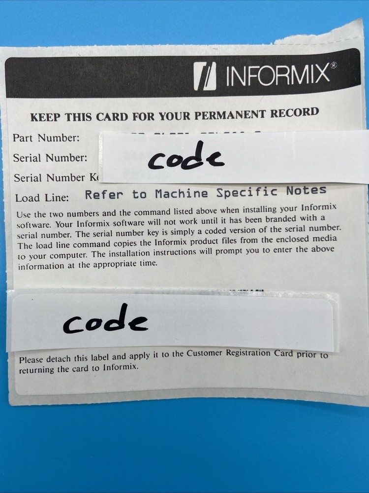 NEW OLD STOCK Sealed Informix DOS Runtime Box Set - ESQL/C 4GL SQL 5.25" Floppy