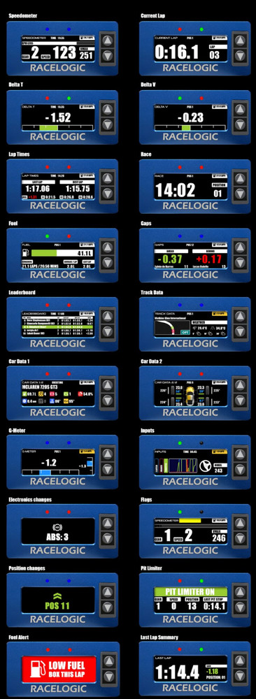 SIMPUSH RACELOGIC dashboard simhub screen Sim Racing Dash Display