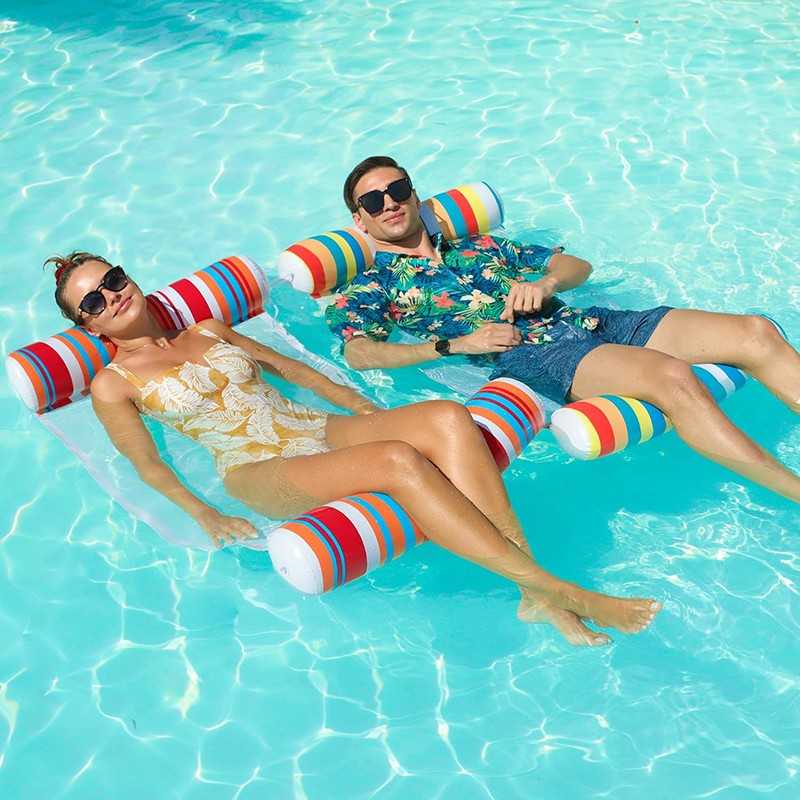 2 Pack Water Hammock Floaties Multi-Purpose with Air Pump For Pool Float Lounger