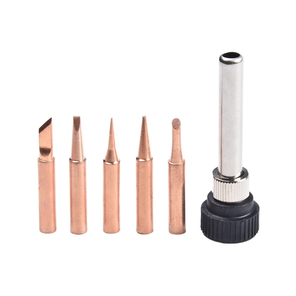 Reliable Copper Soldering Iron Tips 6pcs Tips for Professional Soldering Work