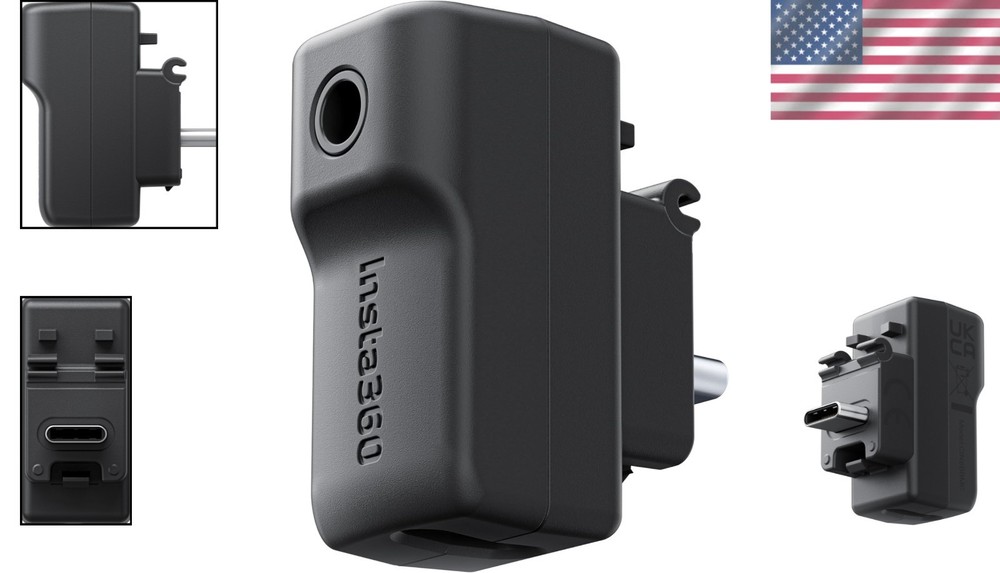 Insta360 X4 Compatible Microphone Adapter - Easy Type C to 3.5mm Connection