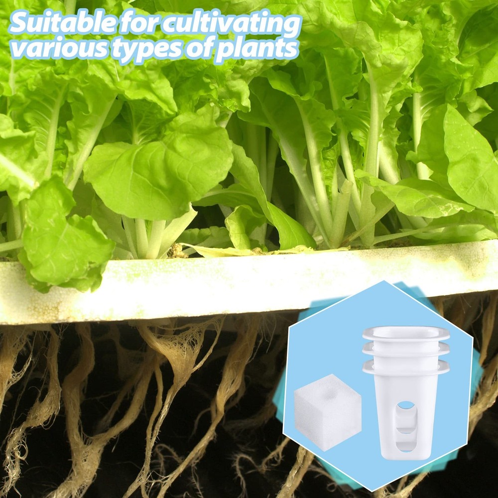 100 Pcs Hydroponic Garden Growing System Accessories Includes Planting Baskets A