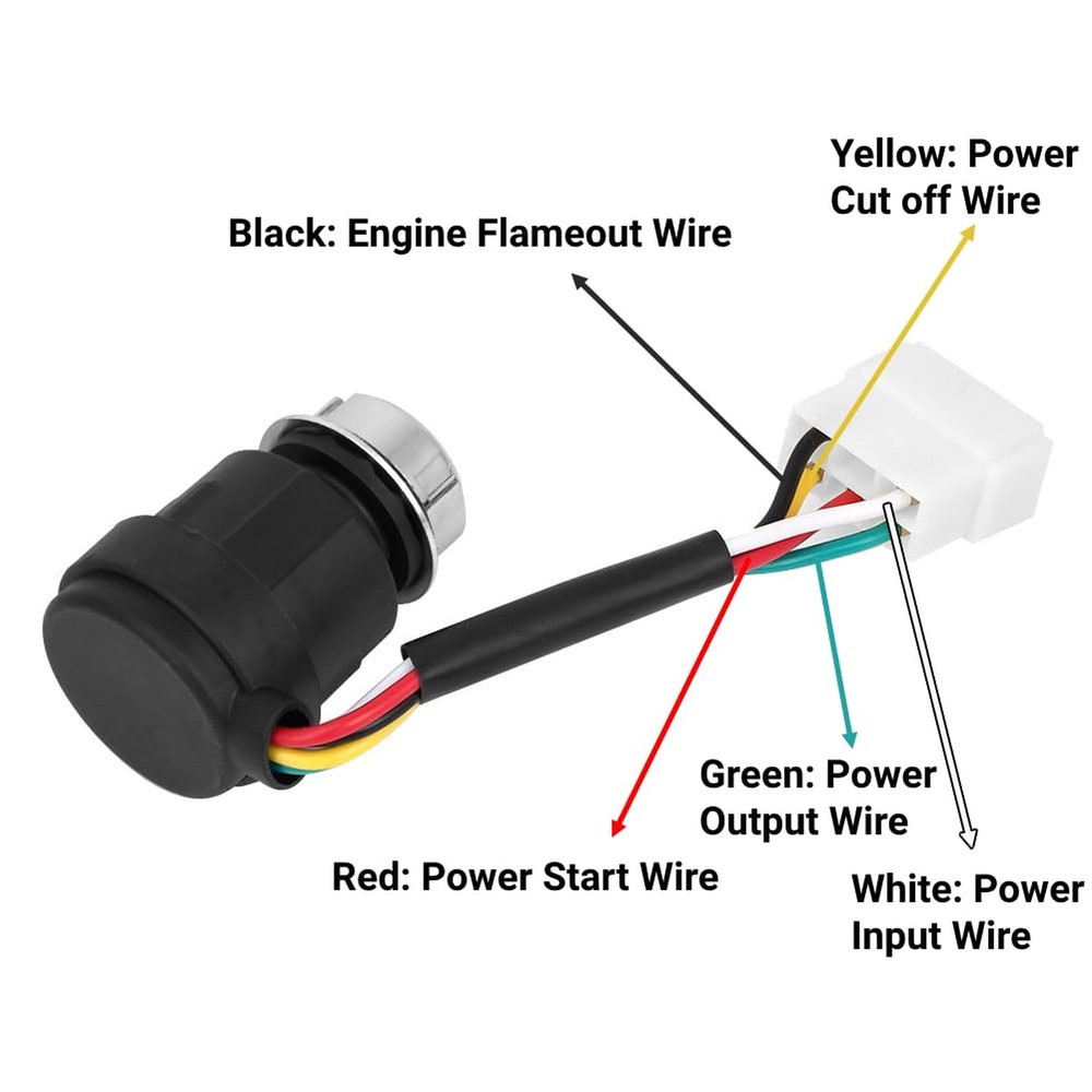 Ignition Key Switch 5 Wire with 2 Keys for 178F 186F Air Cooled Engine Replac...