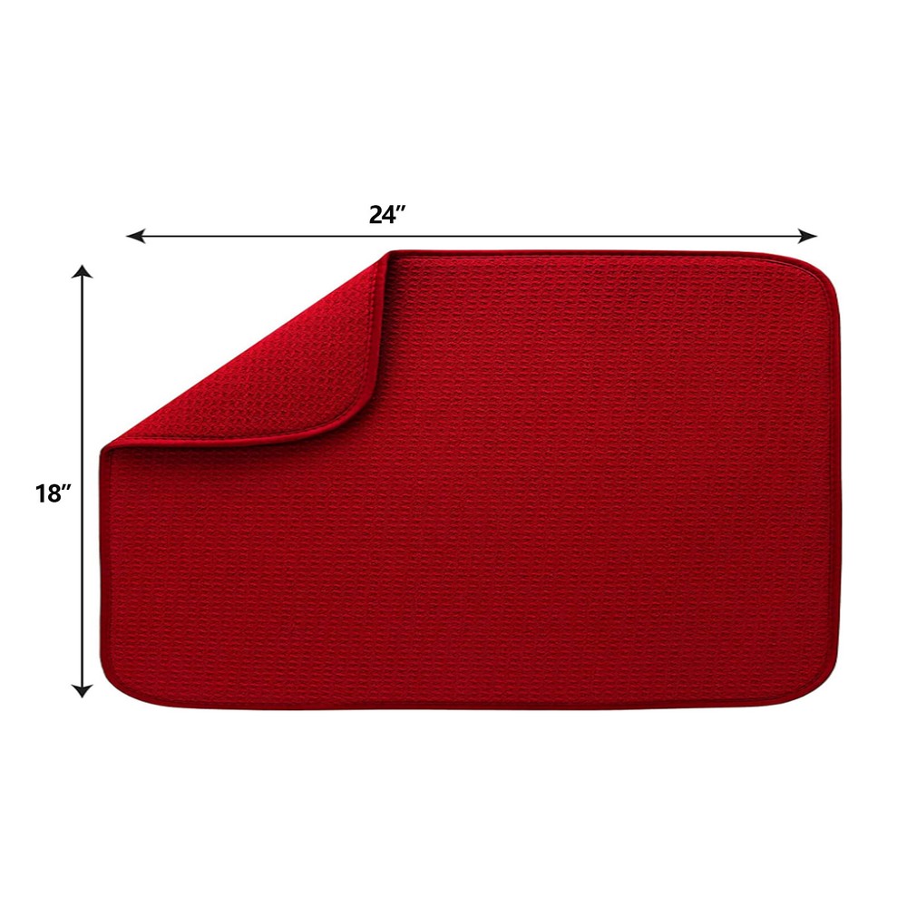 Dish Mat Drying Kitchen Mat 24" x 18" Reversible Microfiber Dish Drying Mat