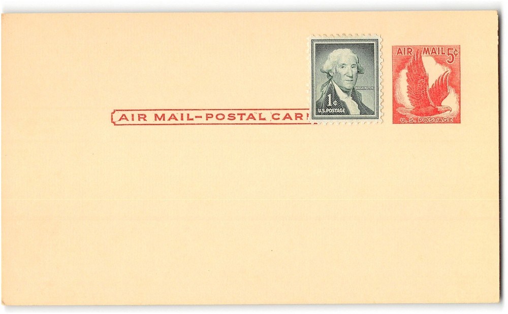 US #UXC2 mint postal card, 5c eagle + 1c