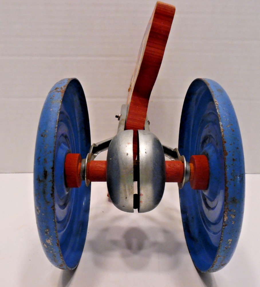 Antique Going Bell Racoon Pull Toy 1930's Bell Chime