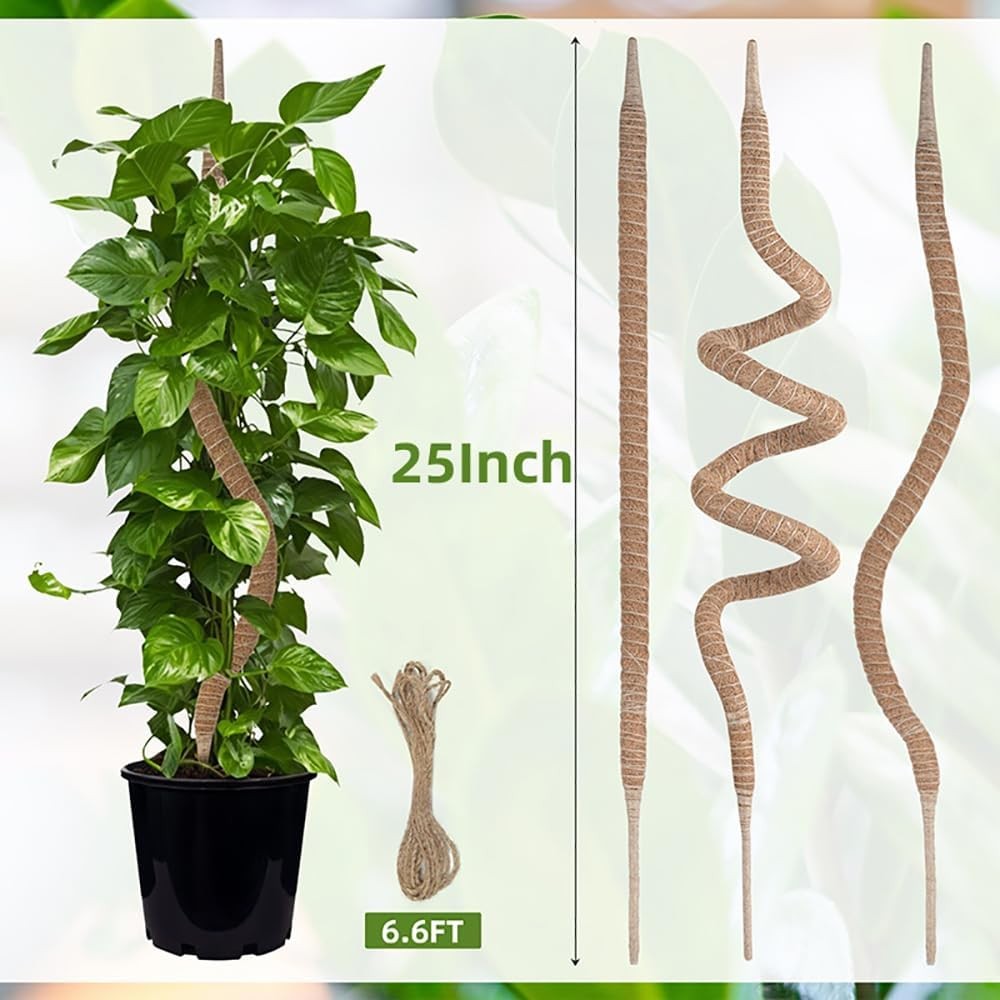 Supoice 3 Pack Moss Pole 25 Inch for Monstera Plant Support Bendable Moss Pole f