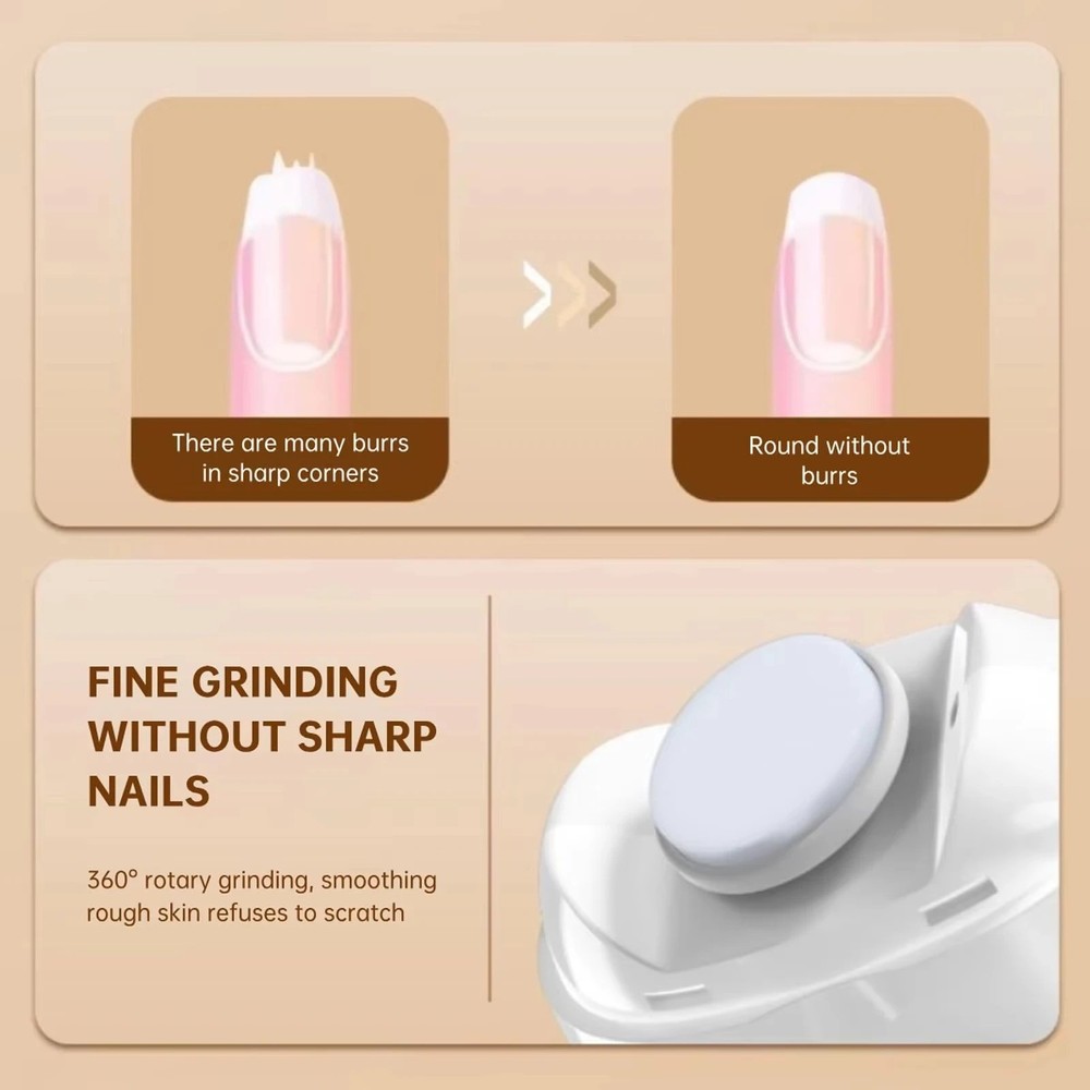 Electric Nail Grinder Automatic LED Light Trimmer Toe Cutter