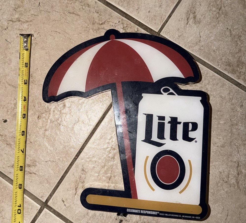 Miller Lite LED Beach Umbrella Sign