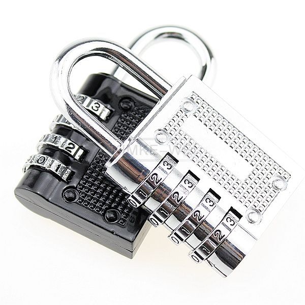 4 Dial Combination Padlock Suitcase Luggage Bag Security Code Lock Zinc Alloy