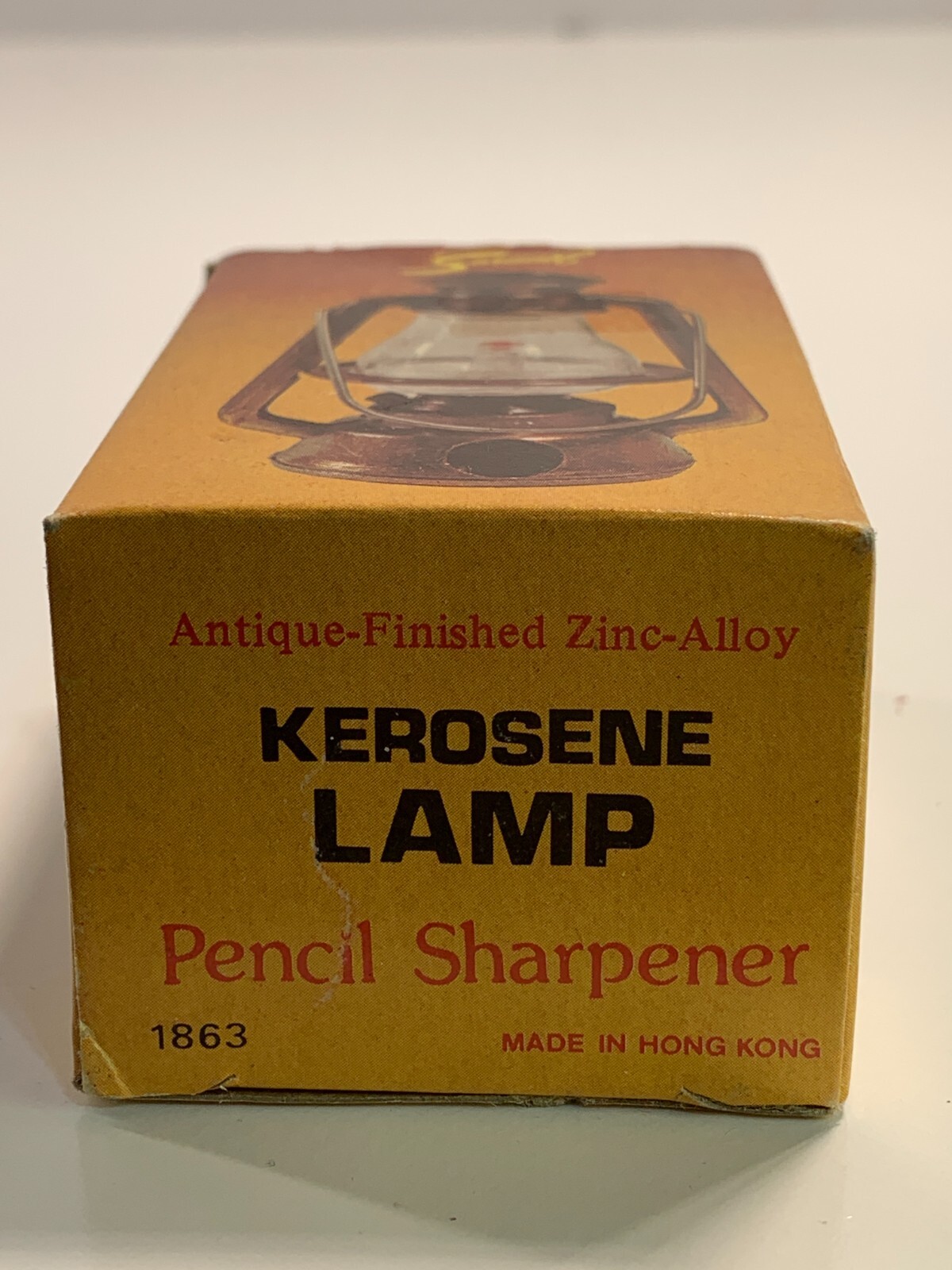Vintage Die-Cast Pencil Sharpener Kerosine Oil Lantern With Box PSE