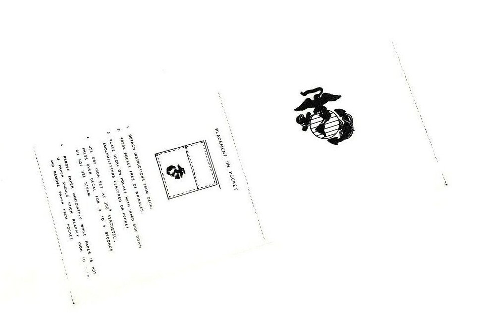 USMC Heat Transfer, Iron On, 3 Pack