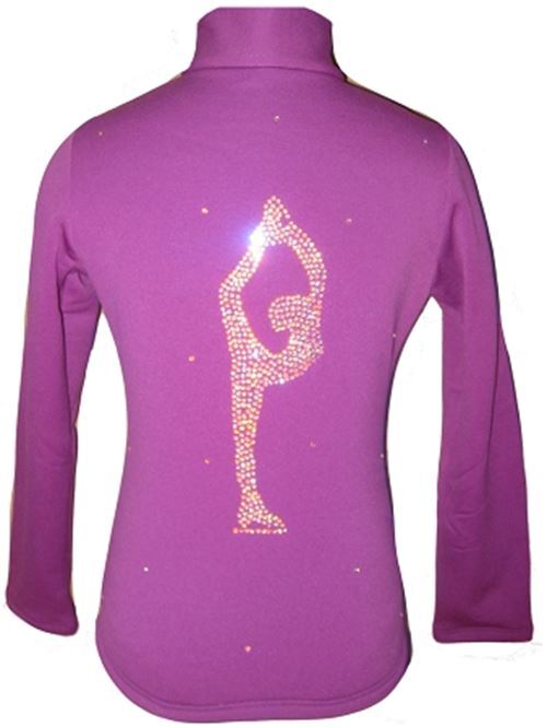 Purple Figure skating jacket with "Biellmann" applique