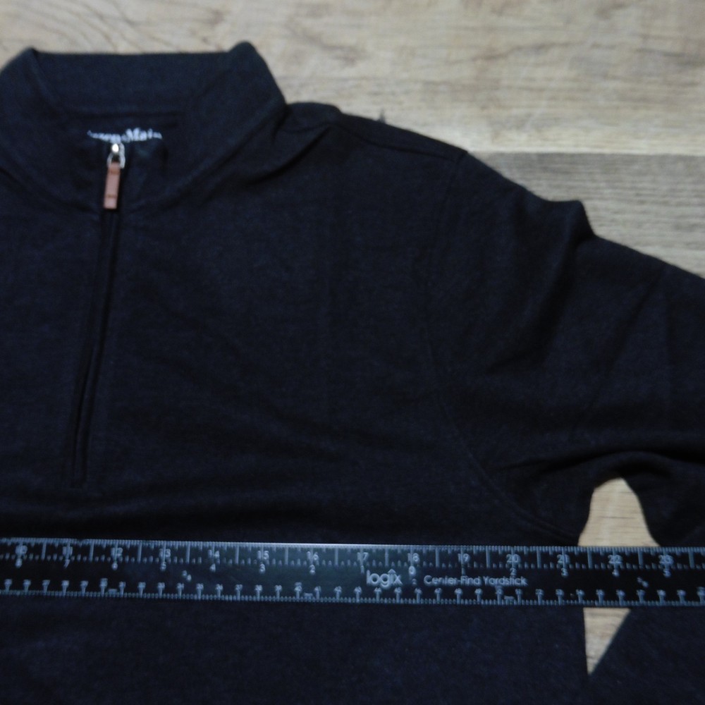MIZZEN + MAIN Mens M MEDIUM PULLOVER KPI QUARTER ZIP BLACK PERFORMANCE GOLF