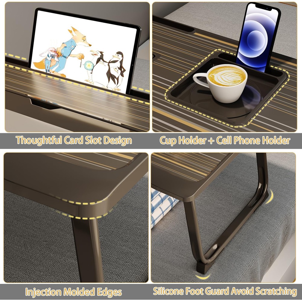 Laptop Desk for Bed Adjustable Laptops Stand with 6 Different Angles Portable