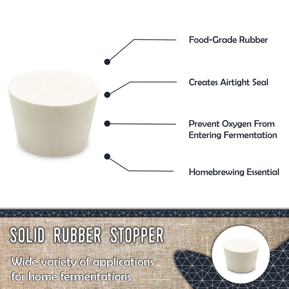 Solid Rubber Stopper #8 - 4 Pack - Carboy Bung