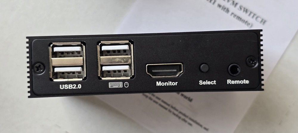 4K HD USB KVM Switch 2X1 with Remote New.