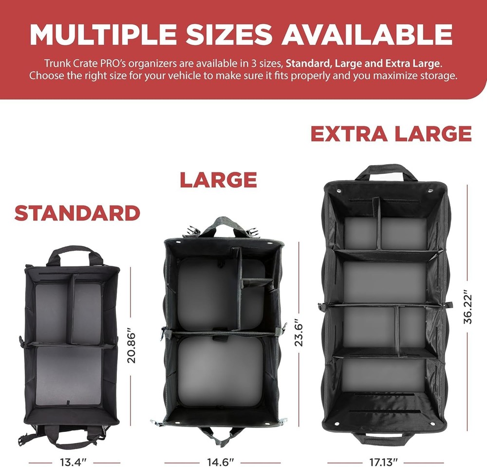 Versatile Car Storage Organizer with Adjustable Compartments and Securing Straps