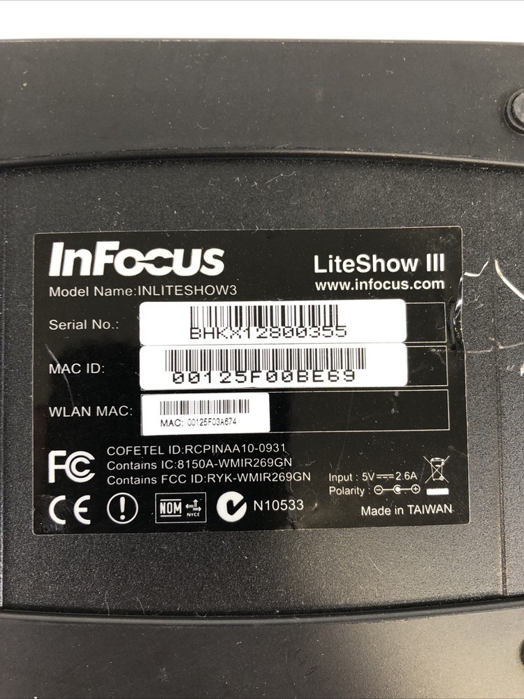 InFocus Liteshow III Wireless Projection System - No Wires - Working