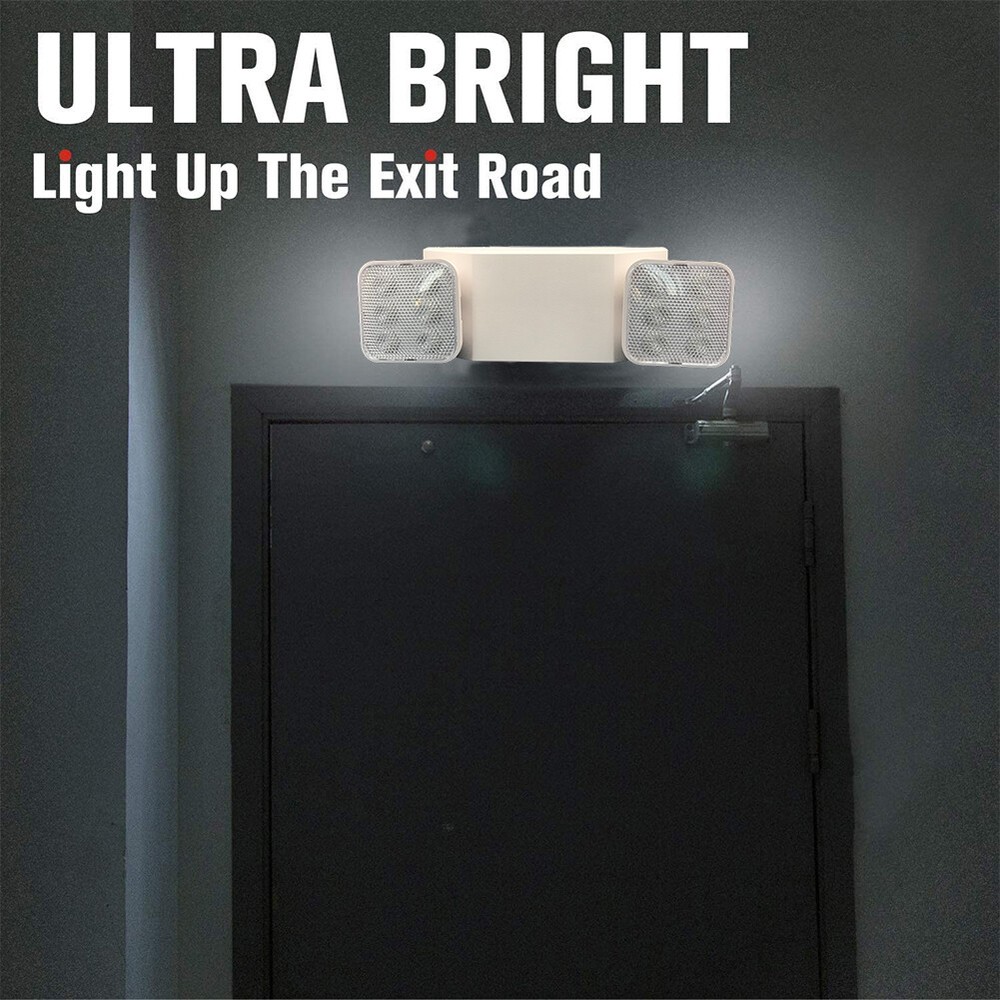 LED Emergency Lights , Exit Sign Light Adjustable Dual Head Battery Back-up UL