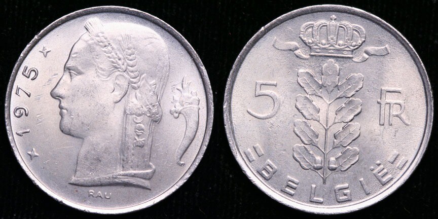 Belgium 1975 5 Franc