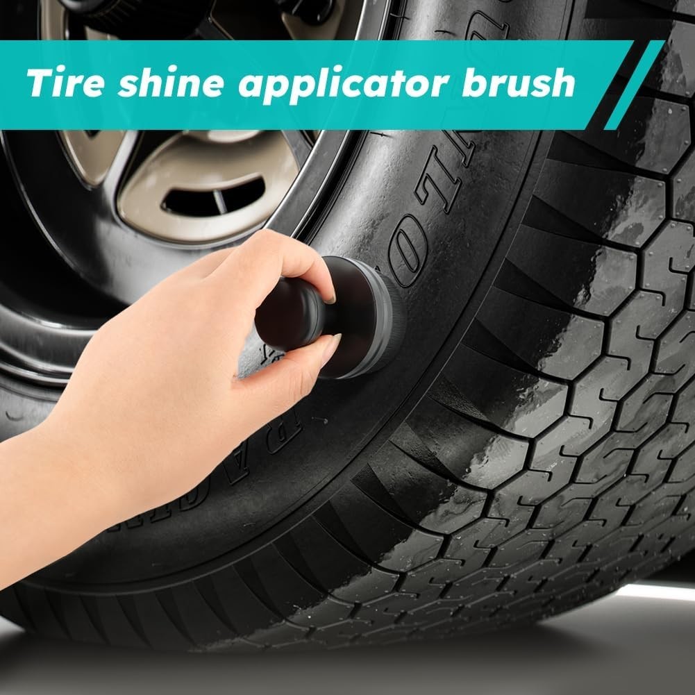 2 Pack Car Tire Shine Applicator Brush Tire Shine Brush Tire Dressing Brush High