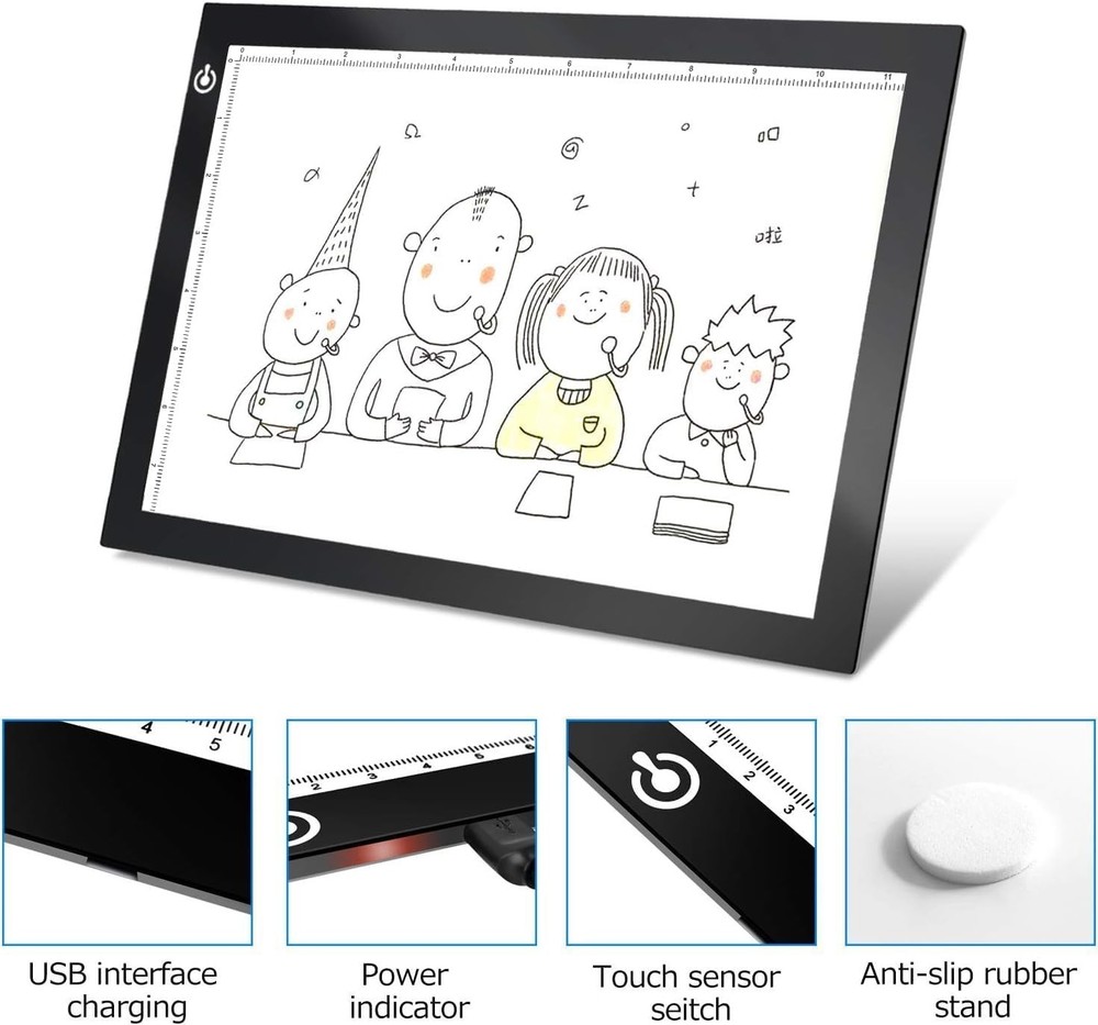 Versatile A4 Dimmable LED Tracing Light Pad - Perfect for Sketching & Stenciling