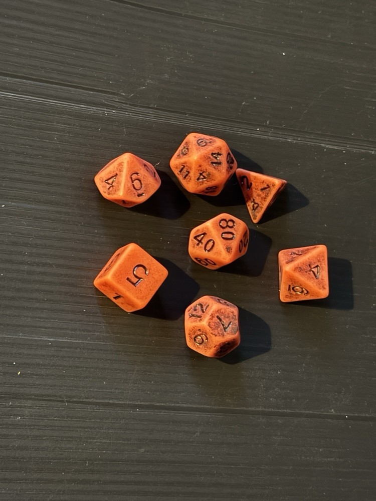 Burnt Orange Dice Set 7 PCS