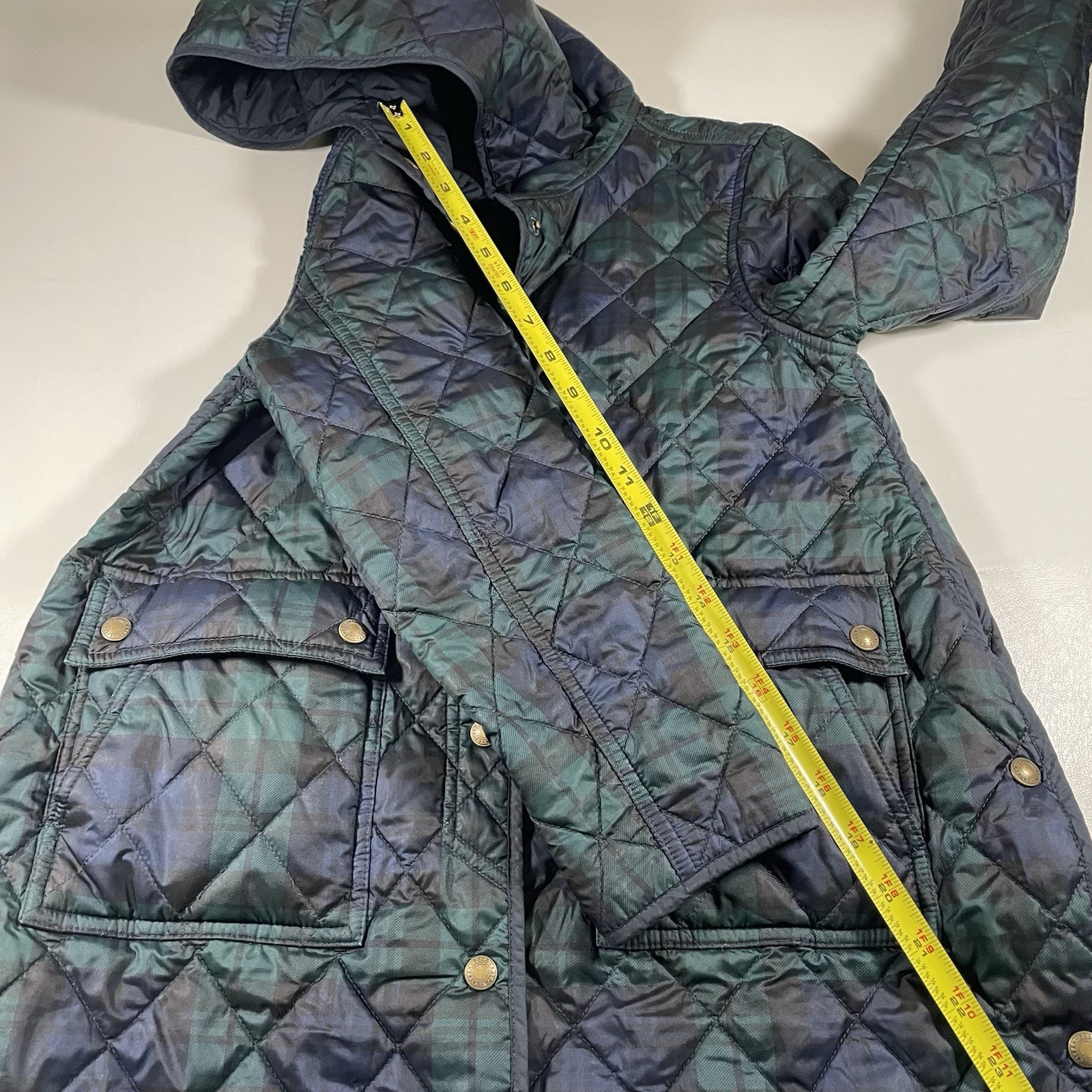 Polo Ralph Lauren Girls Kids 6X Reversible Quilted Plaid Jacket Snap Shield