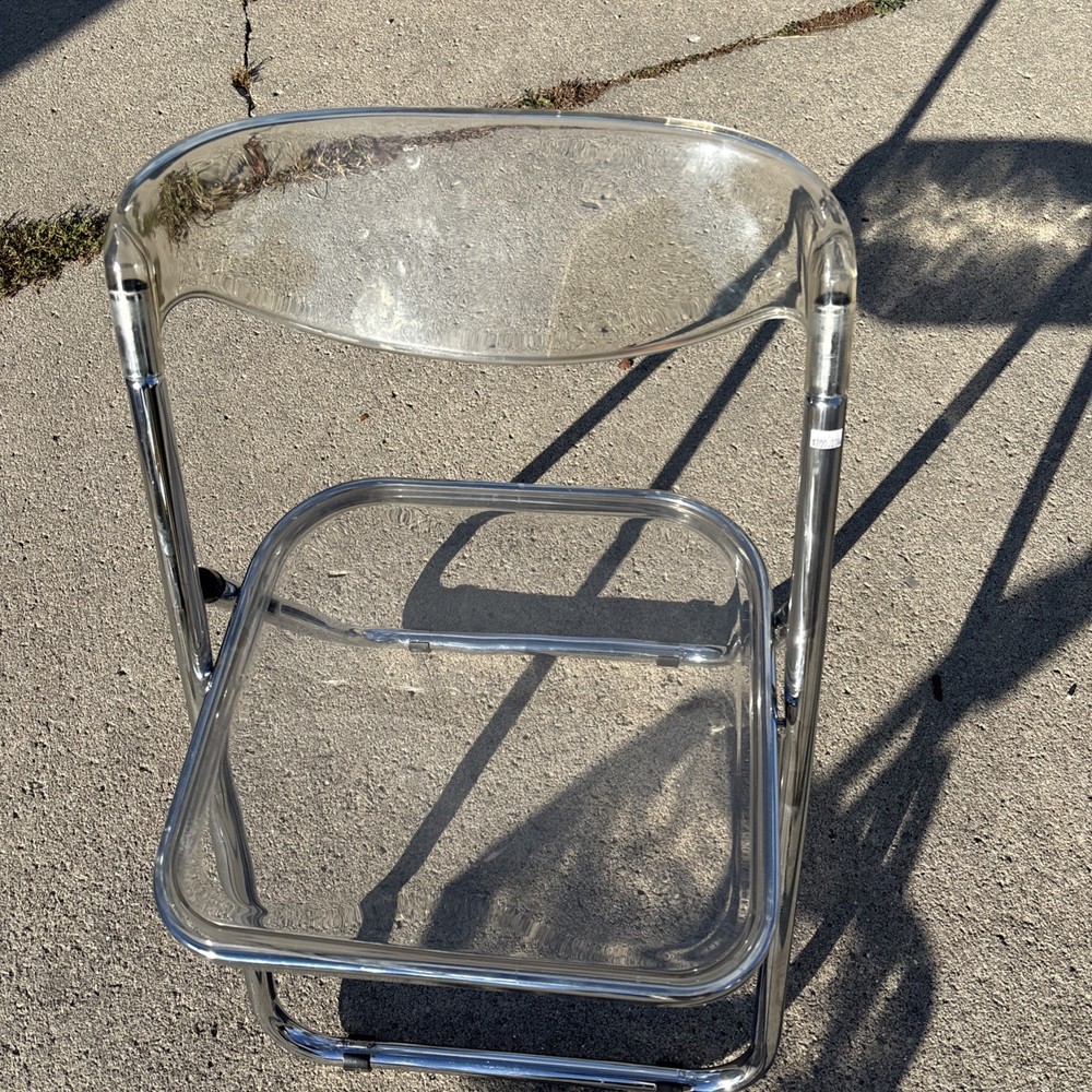 Lucite Chrome Folding Chair