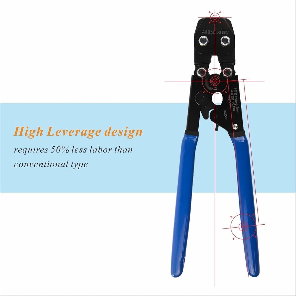 Universal PEX Clamp Cinch & Crimping Tool with Pipe Cutter